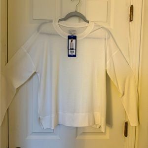 Lucky Brand white long sleeve crewneck sweater, Size Large